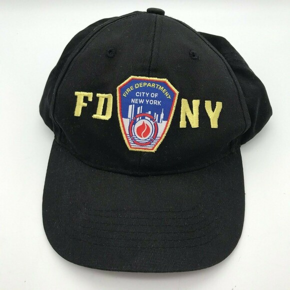 FDNY New York City Fire Department Hat Embroidered Adjustable Black Baseball Cap - Picture 3 of 8